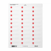 Canadese vlag etiket (Full Sheet)