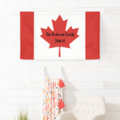 Canadese vlag familienaam 1 juli spandoek (Insitu)