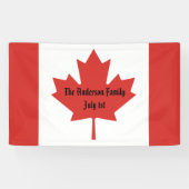 Canadese vlag familienaam 1 juli spandoek (Horizontaal)