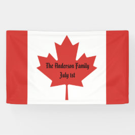 Canadese vlag familienaam 1 juli spandoek