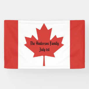 Canadese vlag familienaam 1 juli spandoek