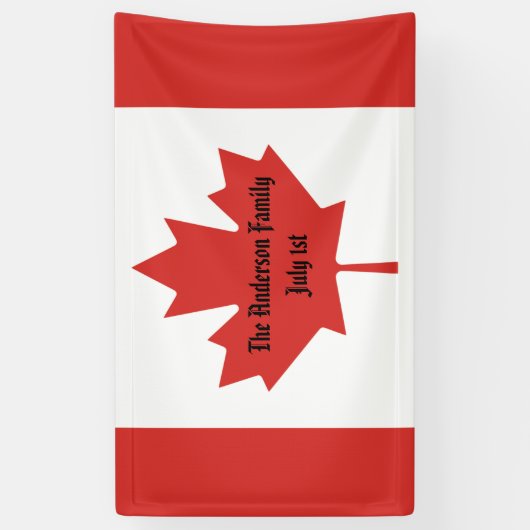 Canadese vlag familienaam 1 juli spandoek (Verticaal)