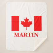 Canadese vlag familienaam Sherpa fleece dekens (Voorkant)