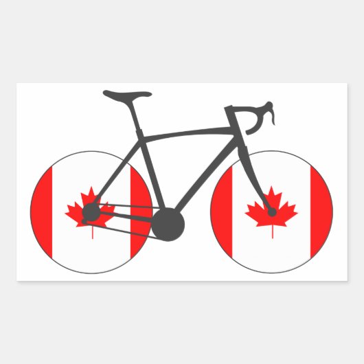 Canadese vlag fietsen rechthoekige sticker (Voorkant)
