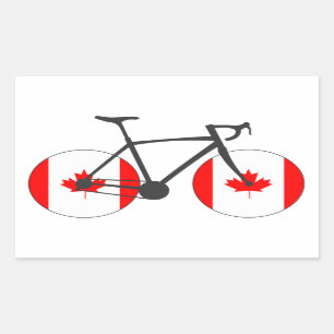 Canadese vlag fietsen rechthoekige sticker