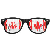 Canadese vlag Fun Party Shades Retro Zonnebril (Voorkant)