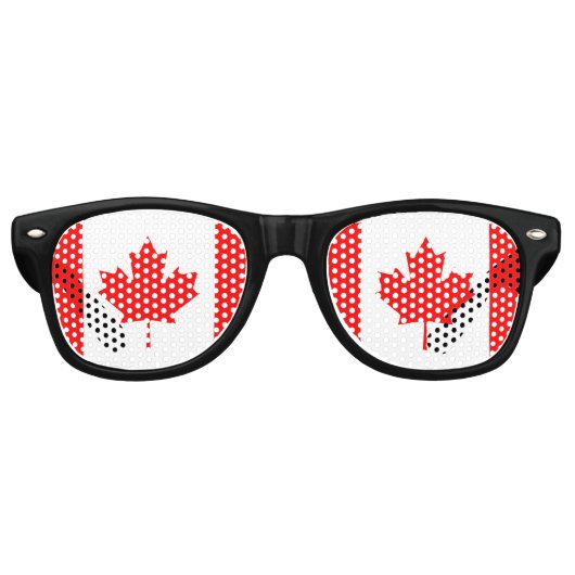 Canadese vlag Fun Party Shades Retro Zonnebril (Voorkant)