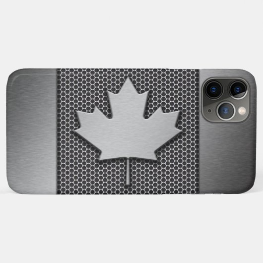 Canadese vlag geborsteld metaal Case-Mate iPhone case (Achterkant (horizontaal))