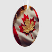 CANADESE VLAG GEÏNSPIREERD KERSTVERSIERING ORNAMENT (voorkant)