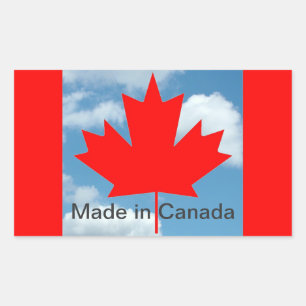 Canadese vlag, gemaakt in Canada Rechthoekige Sticker