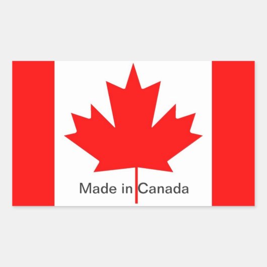 Canadese vlag, gemaakt in Canada Rechthoekige Sticker (Voorkant)