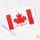 Canadese vlag, gemaakt in Canada Rechthoekige Sticker (Envelop)
