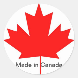 Canadese vlag, gemaakt in Canada Ronde Sticker