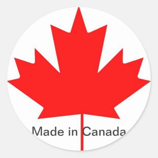 Canadese vlag, gemaakt in Canada Ronde Sticker (Voorkant)