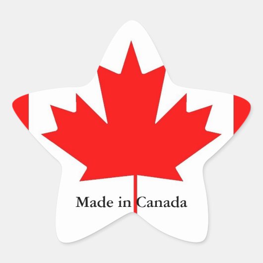 Canadese vlag, gemaakt in Canada Ster Sticker (Voorkant)