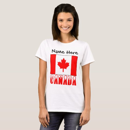 Canadese vlag gepersonaliseerd t-shirt (Voorkant volledig)