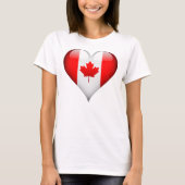 Canadese vlag glas hart t-shirt (Voorkant)