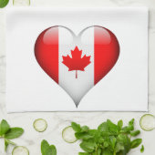 Canadese vlag glas hart theedoek (Gevouwen)