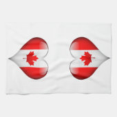 Canadese vlag glas hart theedoek (Horizontaal)
