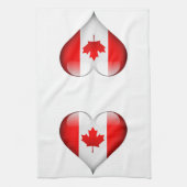 Canadese vlag glas hart theedoek (Verticaal)