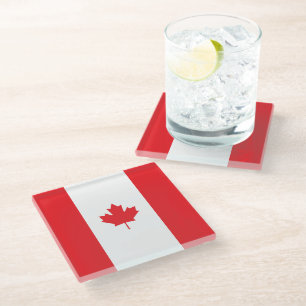 Canadese vlag glazen onderzetter
