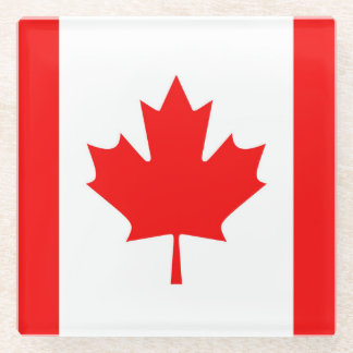 Canadese vlag glazen onderzetter