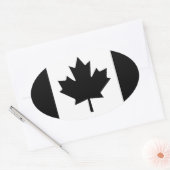 Canadese Vlag Grafisch in Zwart Ovale Sticker (Envelop)