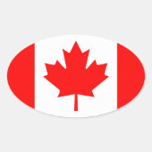 Canadese Vlag Grafisch Ovale Sticker (Voorkant)