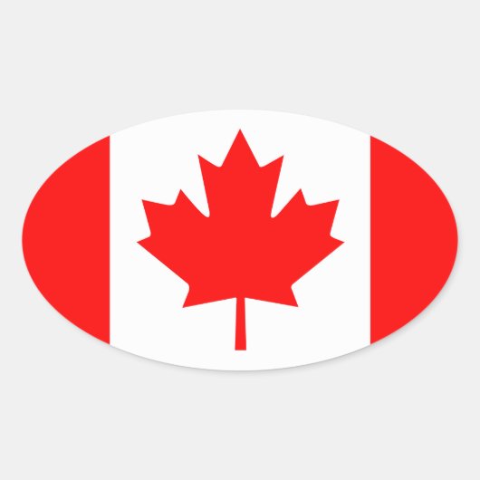 Canadese Vlag Grafisch Ovale Sticker (Voorkant)