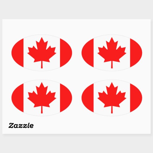 Canadese Vlag Grafisch Ovale Sticker (Vel)