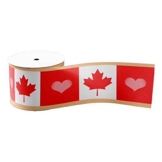 Canadese vlag & hart, Canada mode lint/sport Grosgrain Lint (Spoel)