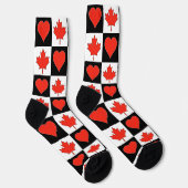 Canadese Vlag Hart Patroon Leuke Patriottische Can Sokken (Rechts)