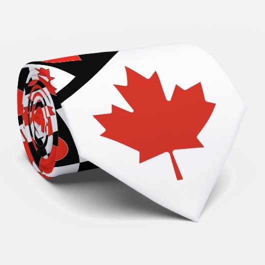 Canadese vlag Heart Pattern Canada National Pride Stropdas (Opgerold)