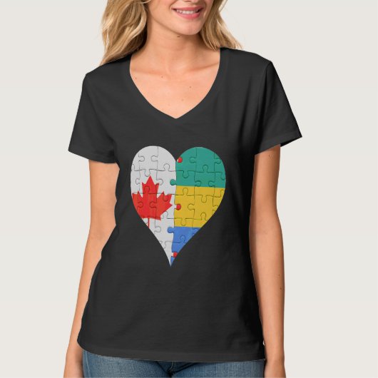 Canadese vlag Heart T-shirt (Voorkant)