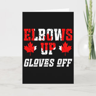 Canadese vlag Hockey Gevecht Ellebogen Omhoog Hand Kaart