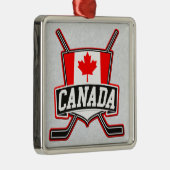 Canadese vlag Hockey-Logo Metalen Ornament (Rechts)