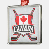 Canadese vlag Hockey-Logo Metalen Ornament (Links)