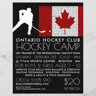 Canadese vlag, Hockey Player, Camp Adverteren Flyer
