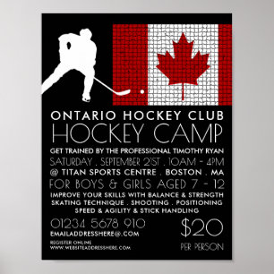 Canadese vlag, Hockey Player, Camp Adverteren Poster