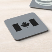Canadese vlag in Black Decor Bier Onderzetter (Linkerzijde)