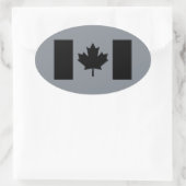 Canadese vlag in Black Decor Ovale Sticker (Tas)