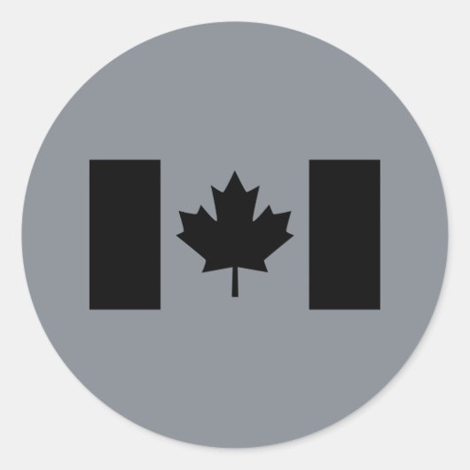 Canadese vlag in Black Decor Ronde Sticker (Voorkant)