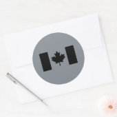 Canadese vlag in Black Decor Ronde Sticker (Envelop)
