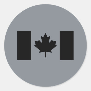 Canadese vlag in Black Decor Ronde Sticker