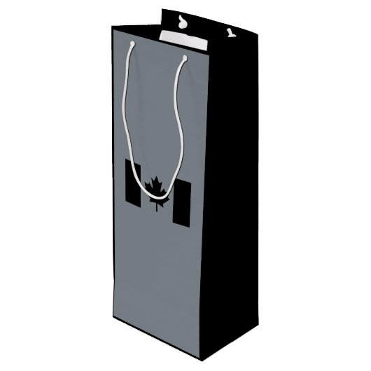 Canadese vlag in Black Decor Wijn Cadeautas (Achterkant Gekanteld)