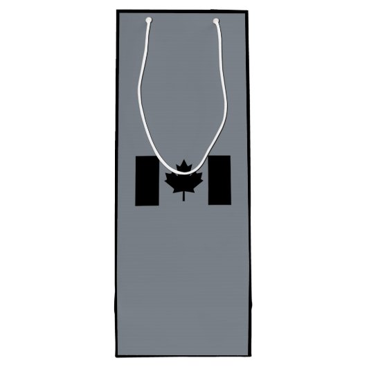 Canadese vlag in Black Decor Wijn Cadeautas (Achterkant)