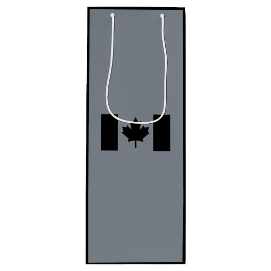 Canadese vlag in Black Decor Wijn Cadeautas (Voorkant)