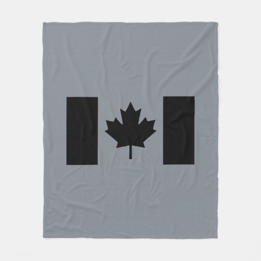 Canadese vlag in Black Graphic Fleece Deken (Voorkant)