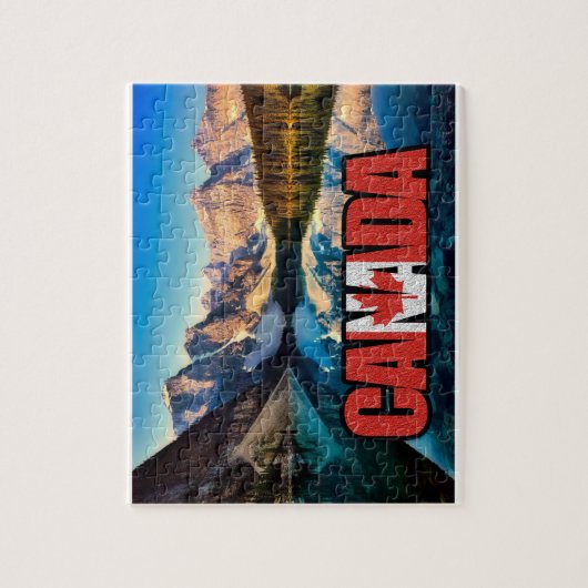 Canadese vlag in "Canada" Legpuzzel (Verticaal)