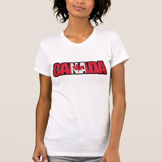 Canadese vlag in "Canada" T-shirt (Voorkant)